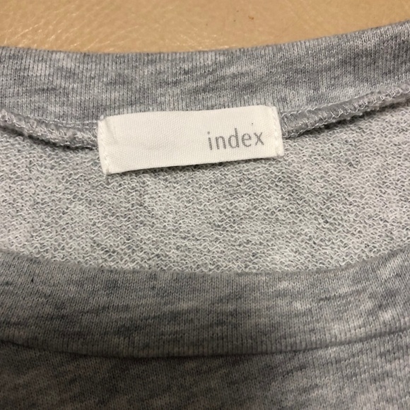 INDEX JAPAN sz S Cold Shoulder Gray Sweatshirt - Picture 5 of 8